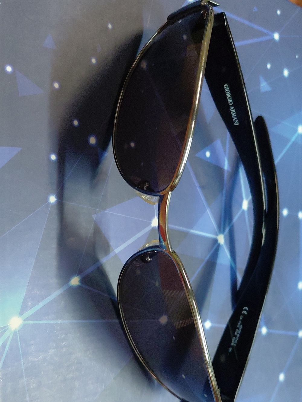 Giorgio Armani Silver Frame Sunglasses with Black Accent